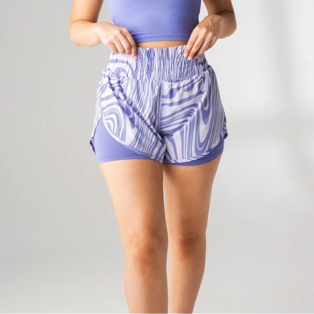 Women’s Athletic Shorts in Lavender Swirl
